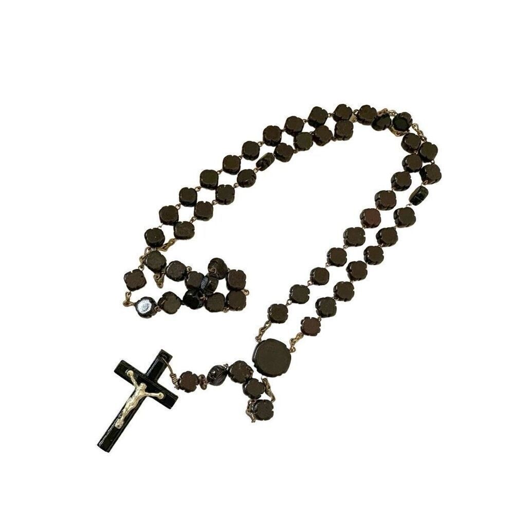 Brown beaded rosary